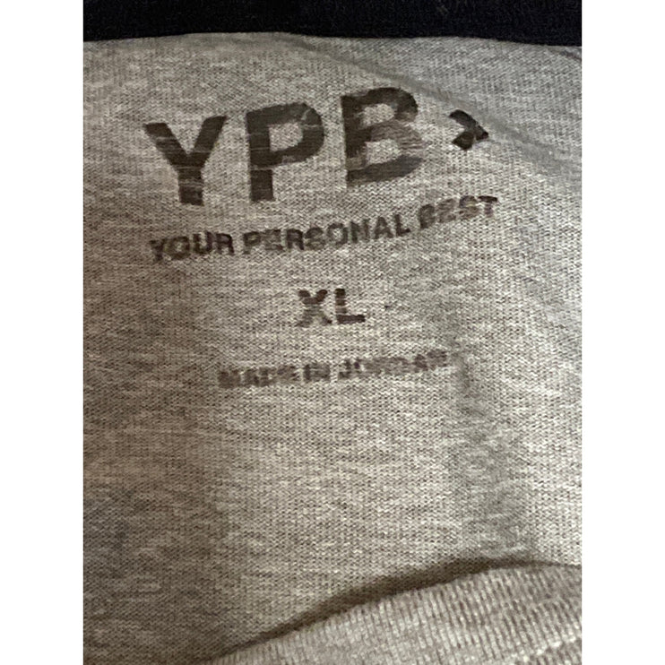 YPB Your Personal Best Men's Gray Long Sleeve Crew Neck T Shirt Tee Top Size XL