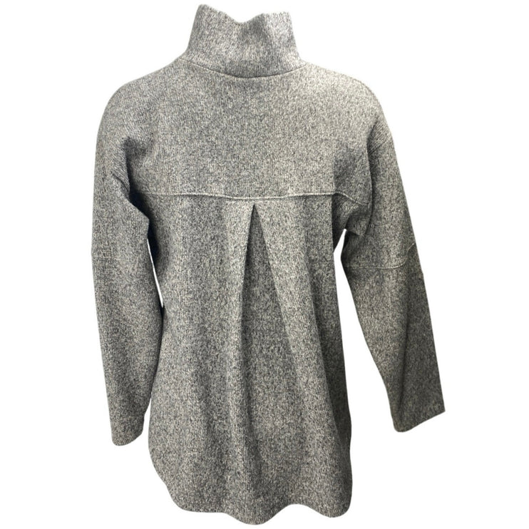 Zara Womens Gray Ribbed Knit Turtleneck Long Sleeve Oversized Sweater Top Size S