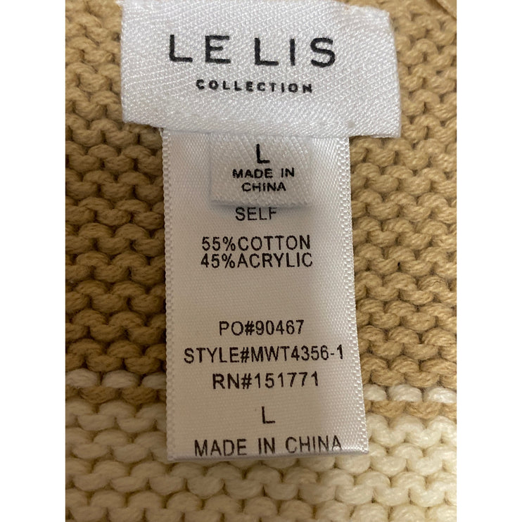 Le Lis Multicolor Striped Crochet Sleeveless Asymmetric Cami Camisole Tank Top L