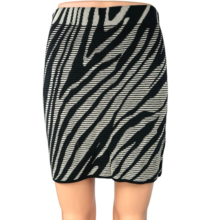 Urban Outfitters Silence + Noise Gray Multicolor Zebra Knit Mini Sweater Skirt S