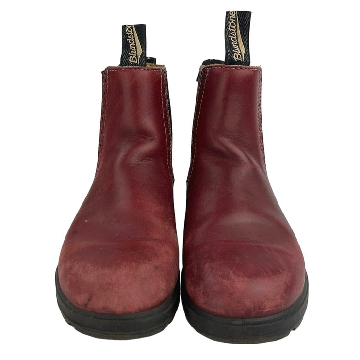 Blundstone Red Burgundy 1443 Pull On Ankle Leather Classic Chelsea Boots 7.5