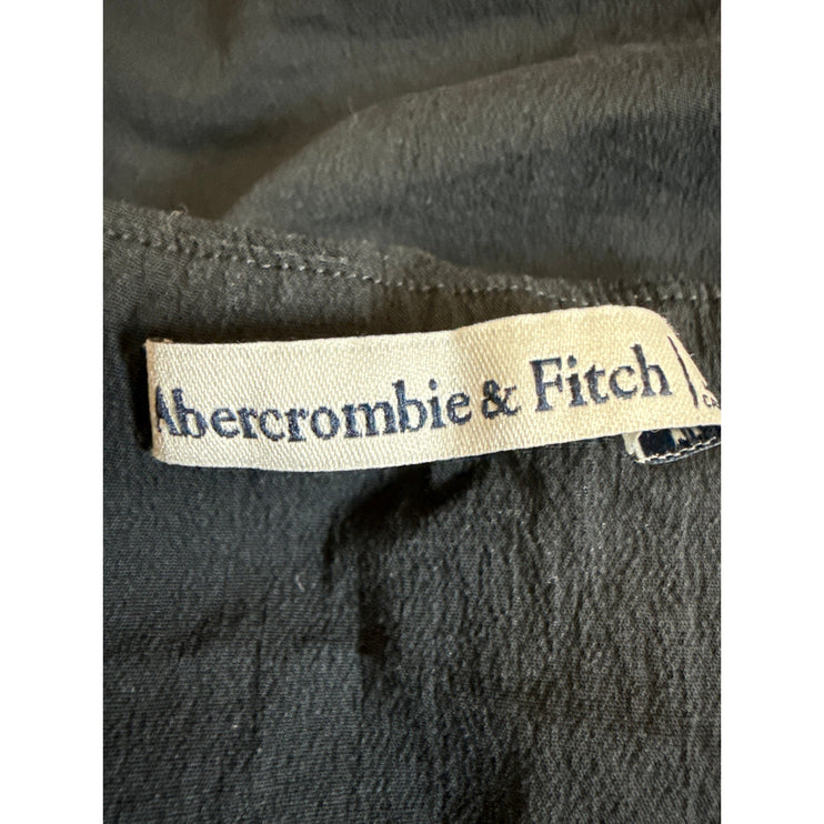 Abercrombie & Fitch Black Strapless Ruched Bandeau Asymmetric Blouse Top Size L