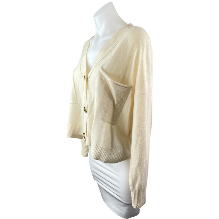 Madewell 100% Cashmere Plus Asherton Waffle Button Down Cardigan Sweater Top M
