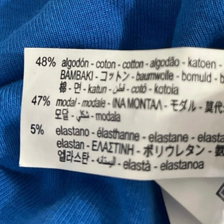 Zara Women's Blue Short Sleeve Crew Neck Knit T Shirt Tee Crop Top Size M