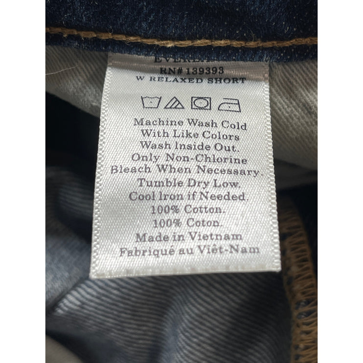 Everlane Women's Blue Mid Rise Cuffed Rolled Straight Denim Jeans Mom Shorts 24