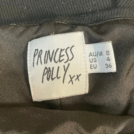 Princess Polly Keanu Black Ribbed Skinny Yoga Athletic Activewear Biker Shorts 4
