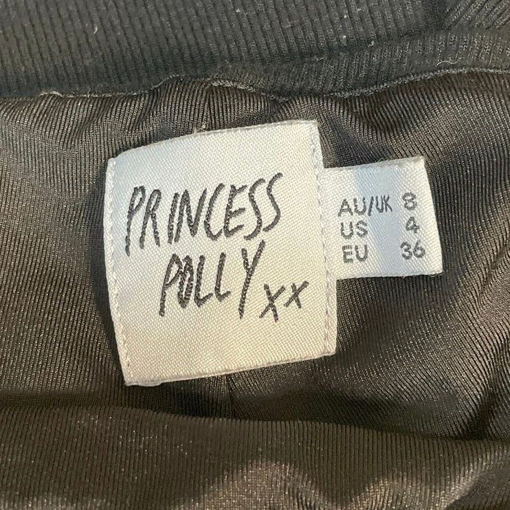 Princess Polly Keanu Black Ribbed Skinny Yoga Athletic Activewear Biker Shorts 4