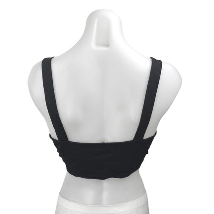 Blue Blush Black Sleeveless Square Neck Split Cut Cami Camisole Tank Crop Top M