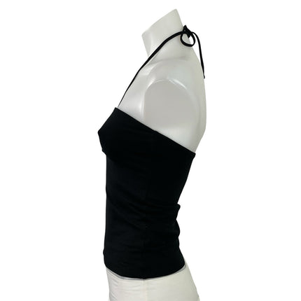 Aritzia TNA Chill Womens Black Sleeveless Halter Neck Open Back Tank Top Size S