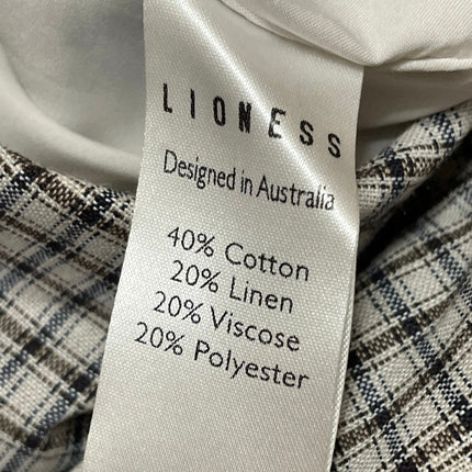 Lioness Kensington Black White Plaid Checkered Draped Front Sash Skort Skirts L