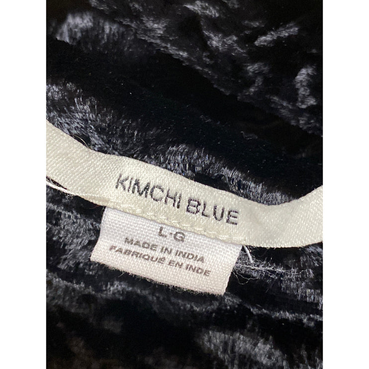 Urban Outfitters Kimchi Blue Jana Black Velvet Embroidered Floral Tank Top Sz L