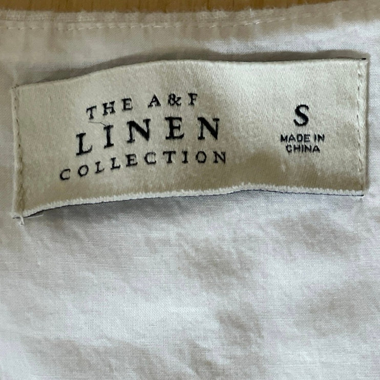 Abercrombie & Fitch White 100% Linen Sleeveless Square Neck Tank Top Size S