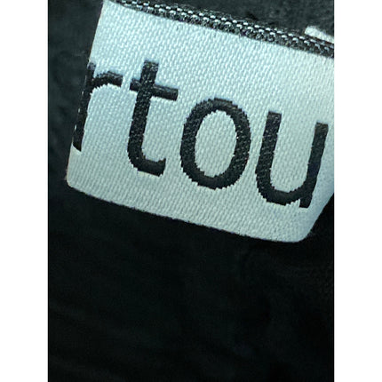 Chartou Women's Black High Waisted Drawstring Straight Trousers Pants Size XS
