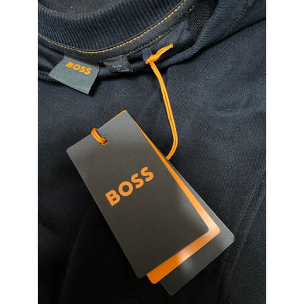 NEW Boss Men's Black Embroidered Logo Crewneck Long Sleeve Sweater Sweatshirt S