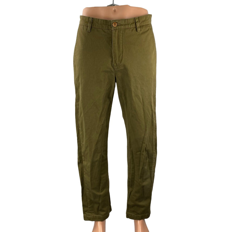 Levi's Dark Men's Green Twill High Rise Straight Chino Trousers Dress Pants 32