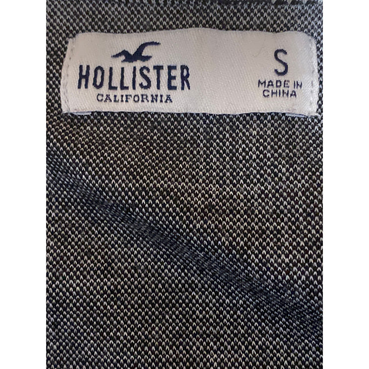Hollister Women's Gray Plaid Short Sleeve Square Neck Button Up Crop Top Size S