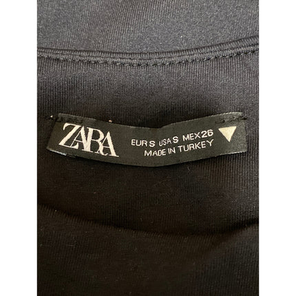Zara Women's Black Sleeveless High Neck Tank Cami Thong Bodysuit Top Size S