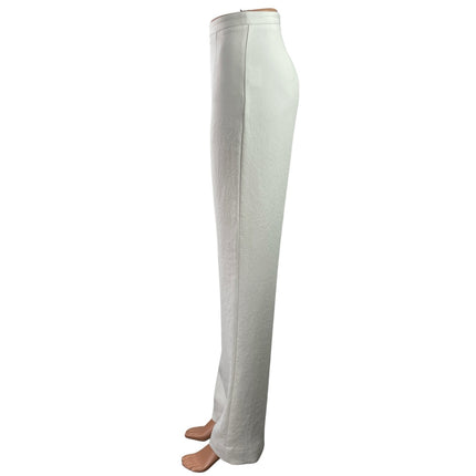 Kookai Oyster Tailored Women White High Rise Straight Leg Trousers Pants Size 34