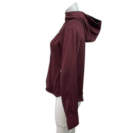 New Balance Women's Maroon Red Heat Green Hoodie Hooded Running Sweatshirt M