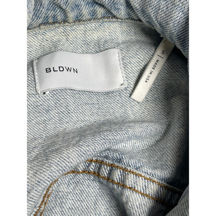 BLDWN Women's Blue Light Wash Long Sleeve Button Up Denim Jean Jacket Size S