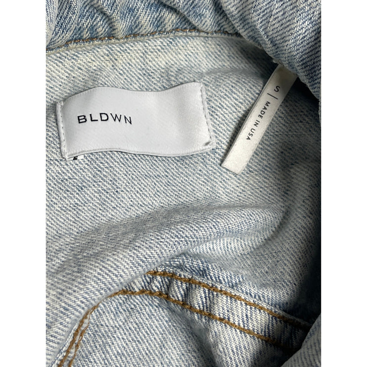 BLDWN Women's Blue Light Wash Long Sleeve Button Up Denim Jean Jacket Size S