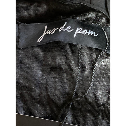 NEW Jus de Pom Black Long Sleeve V Neck Tiered Ruffle Mini A-Line Dress Size S/M