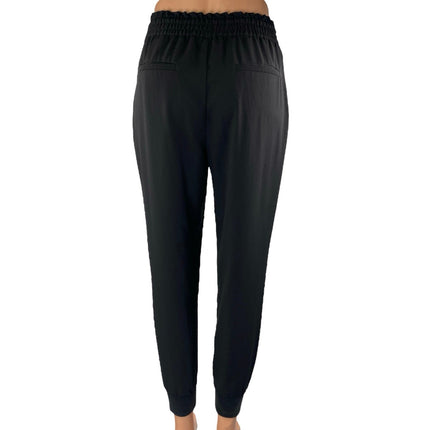 Zara Women's Black High Waisted Drawstring Tapered Jogger Sweat Pants Size S