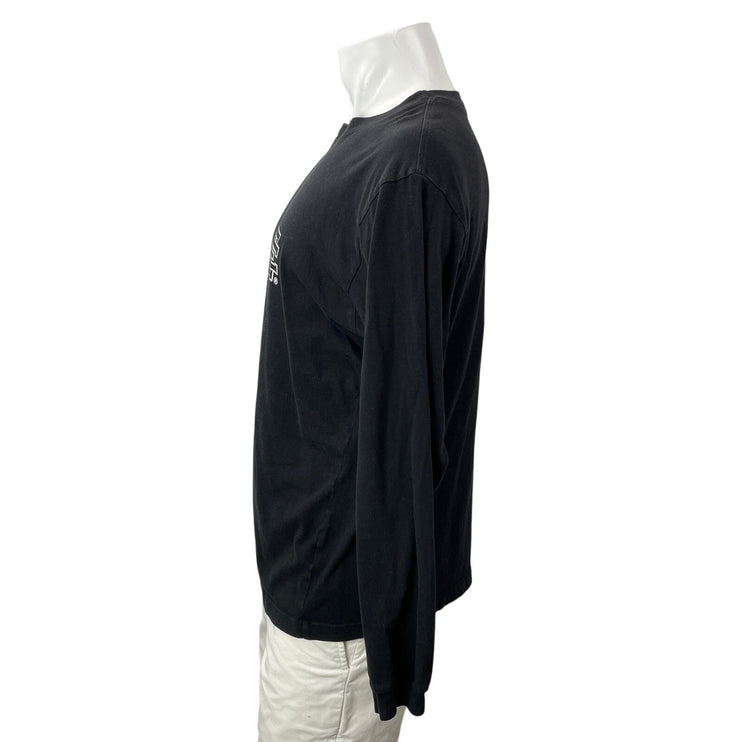 Eric Emanuel Men's Black Long Sleeve Crew Neck Graphic T Shirt Tee Top Size L