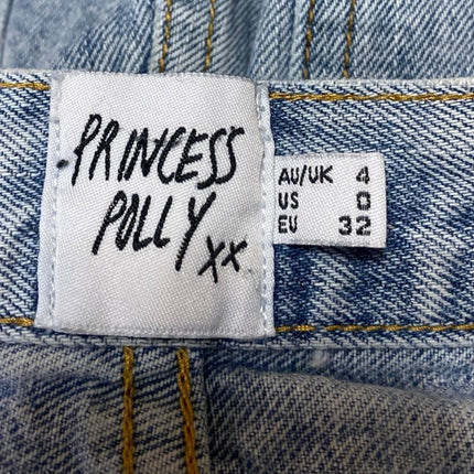 Princess Polly Women's Blue Light Wash High Waisted Straight Denim Jeans Size 0