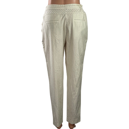 Derek Lam 10 Crosby Women's Cream Wool Striped High Rise Trousers Pants Size 4