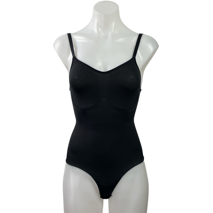 Skims Black Sleeveless Open Back Stretch Cami Tank Bodysuit Top Size XXS/XS