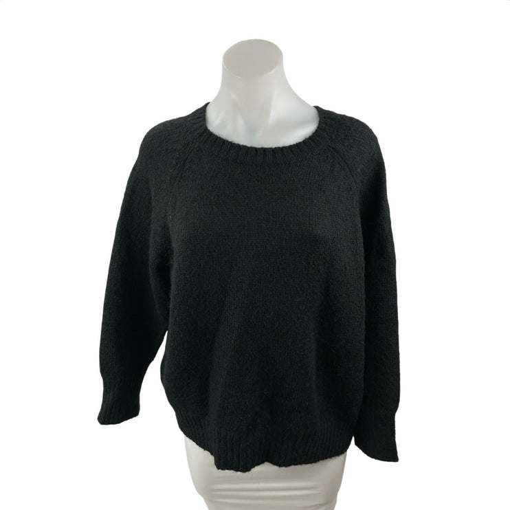 Old Navy Women's Black Long Sleeve Round Neck Knit Sweatshirt Sweater Top SP