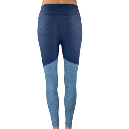 Outdoor Voices Blue Colorblock Skinny Leg Activewear Fitness Leggings Pants Sz S