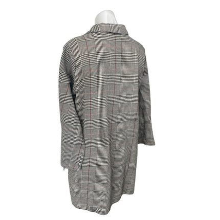 Zara Black White Houndstooth Plaid Collared Long Sleeve Shift Mini Dress Size 0