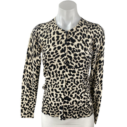 Ann Taylor Silk Cashmere Animal Leopard Print Long Sleeve Button Up Shirt Top S