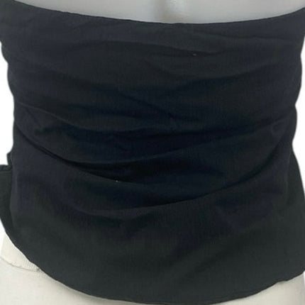 Abercrombie & Fitch Black Strapless Ruched Bandeau Asymmetric Blouse Top Size L