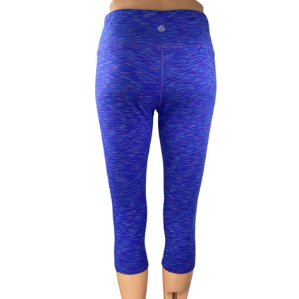 Athleta Women Blue Purple Low Rise Capri Yoga Workout Athletic Leggings Pants M