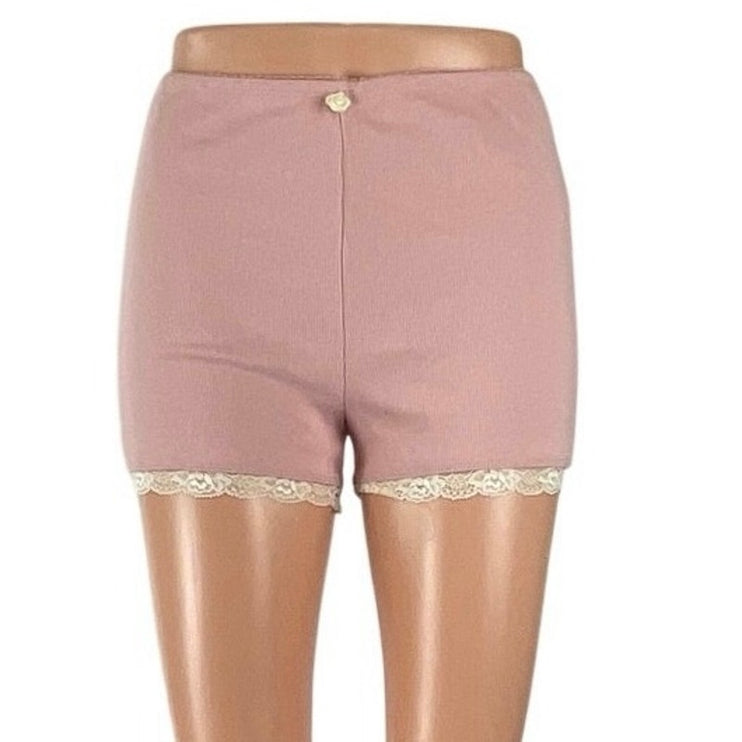Princess Polly Pink Lace Trim Mid Rise Casual Lounge Skinny Sleepwear Shorts 4