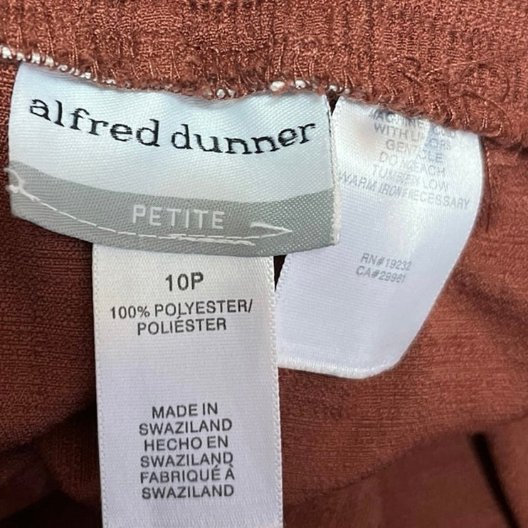 Alfred Dunner Brown Vintage 90’s Pull On High Rise Cropped Wide Leg Pants Sz 10P