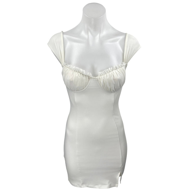 Princess Polly White Sleeveless Bandeau Cami Camisole Tank Mini Bodycon Dress 2