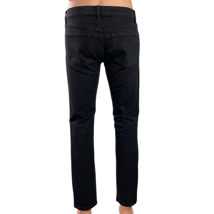 J Brand Indigo Will Bleed Black Mid Rise Skinny Leg Denim Jeans Pants Size 32