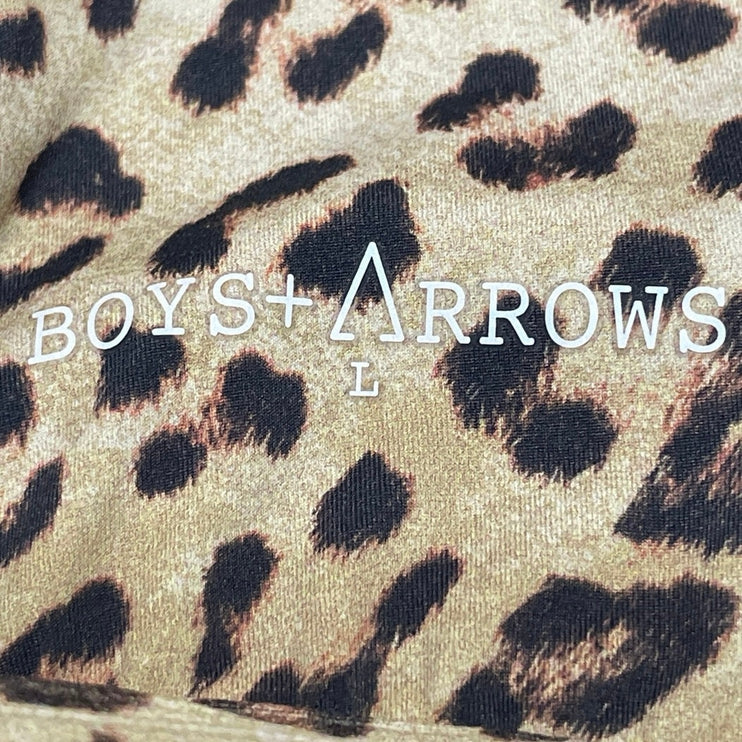 Boys + Arrows Beige Leopard Animal Print Triangle Two Piece Bikini Swimwear L