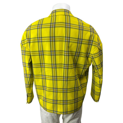 ASOS Men's Yellow Plaid Peak Lapel Long Sleeve Blazer Sports Suit Jacket Size 36