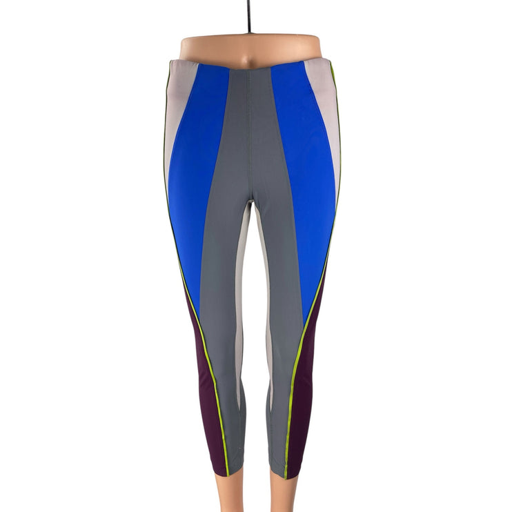 Women's Color Block Mid Rise Skinny Yoga Athletic Activewear Leggings Pants Sz S