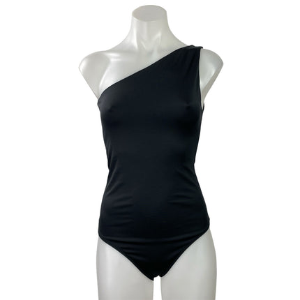 Abercrombie & Fitch Womens Black Sleeveless One Shoulder Bodysuit Tank Top Sz S
