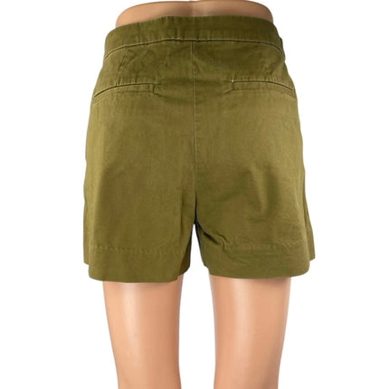 Banana Republic Women's Green Mid Rise Button Fly Mini Khaki Chino Shorts Size 2