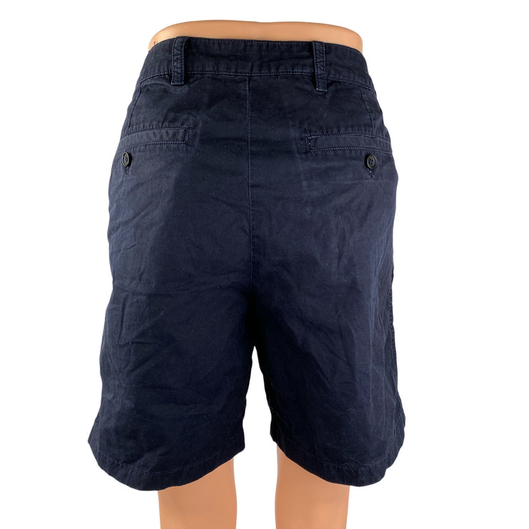 Arket Women's Blue High Waisted Straight Leg Bermuda Chino Khaki Shorts Size M