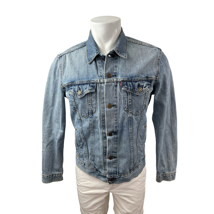 Levi's Mens Blue Long Sleeve Button Down Pocket Trucker Denim Jean Jacket Size M