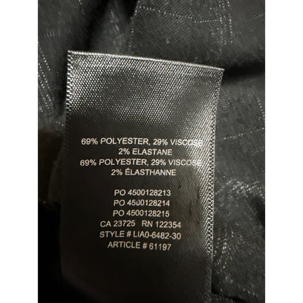 Aritzia Babaton Black Plaid Drawstring Straight High Rise Trousers Pants Size XS