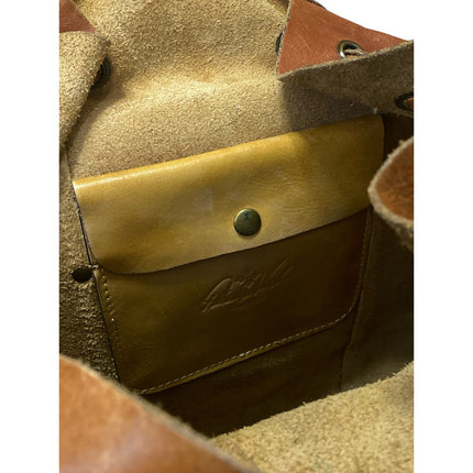 Patricia Nash Vasto Brown 100% Italian Leather Classic Buckle Backpack Size OS